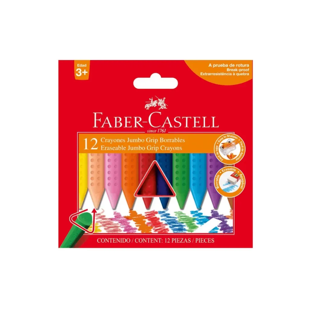 CRAYON FABER CASTELL 12 COLORES JUMBO
