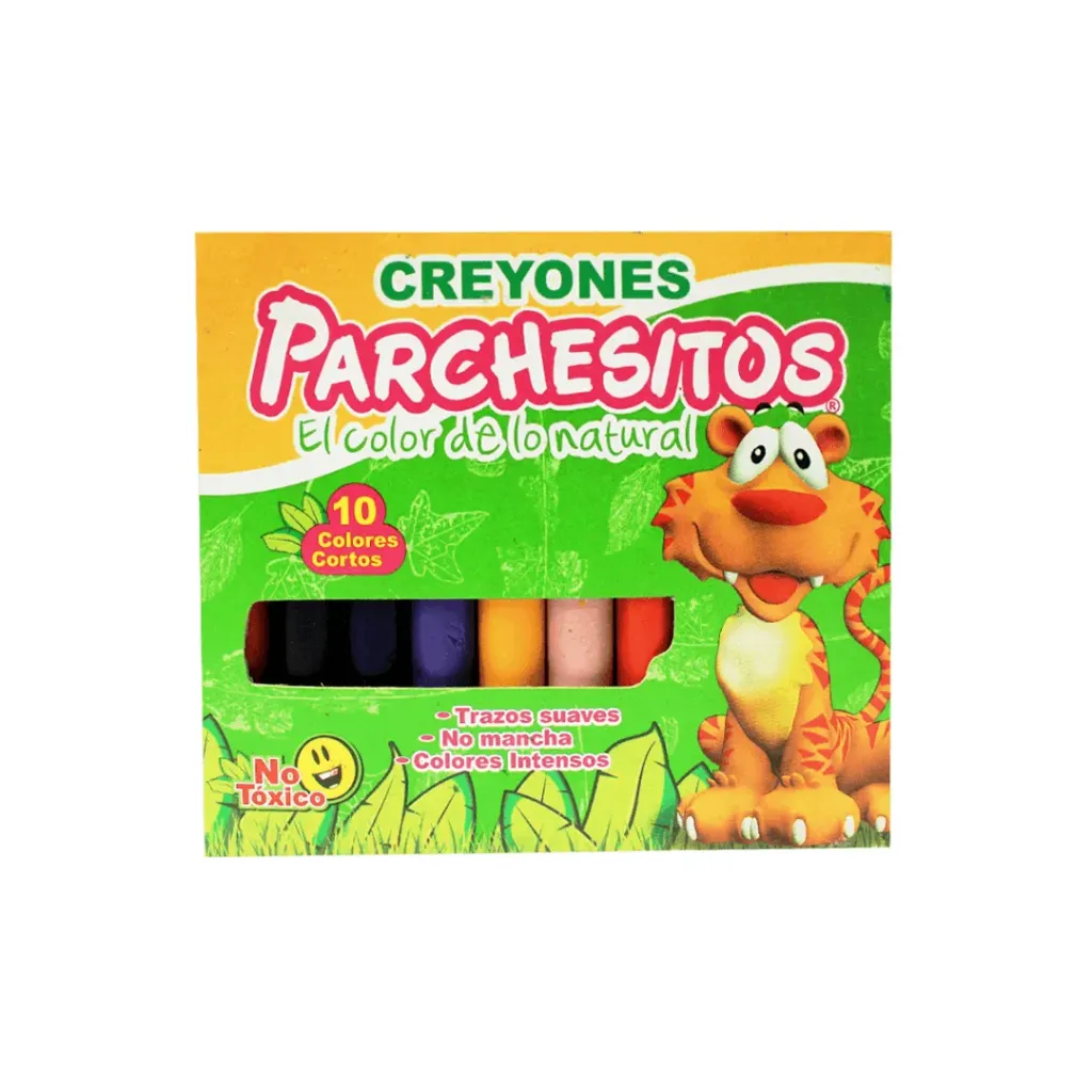 CRAYON PARCHESITOS 10 COLORES DELGADOS REDONDOS