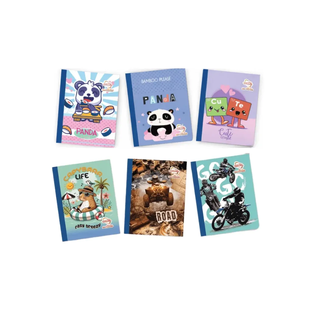 CUADERNO COSIDO 4 LÍNEAS STICKER 100 HOJAS ESCRIBE