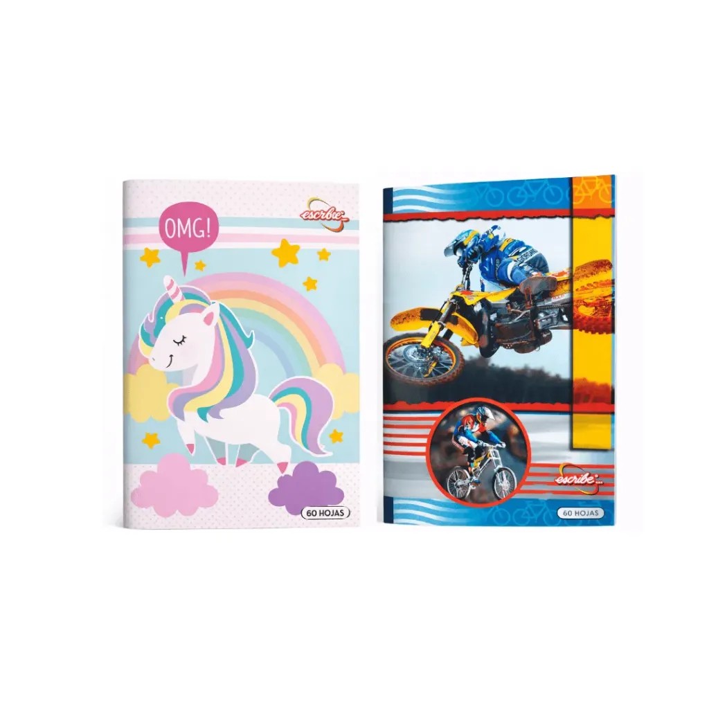 CUADERNO GRAPADO 4 LÍNEAS 60 HOJAS ESCRIBE