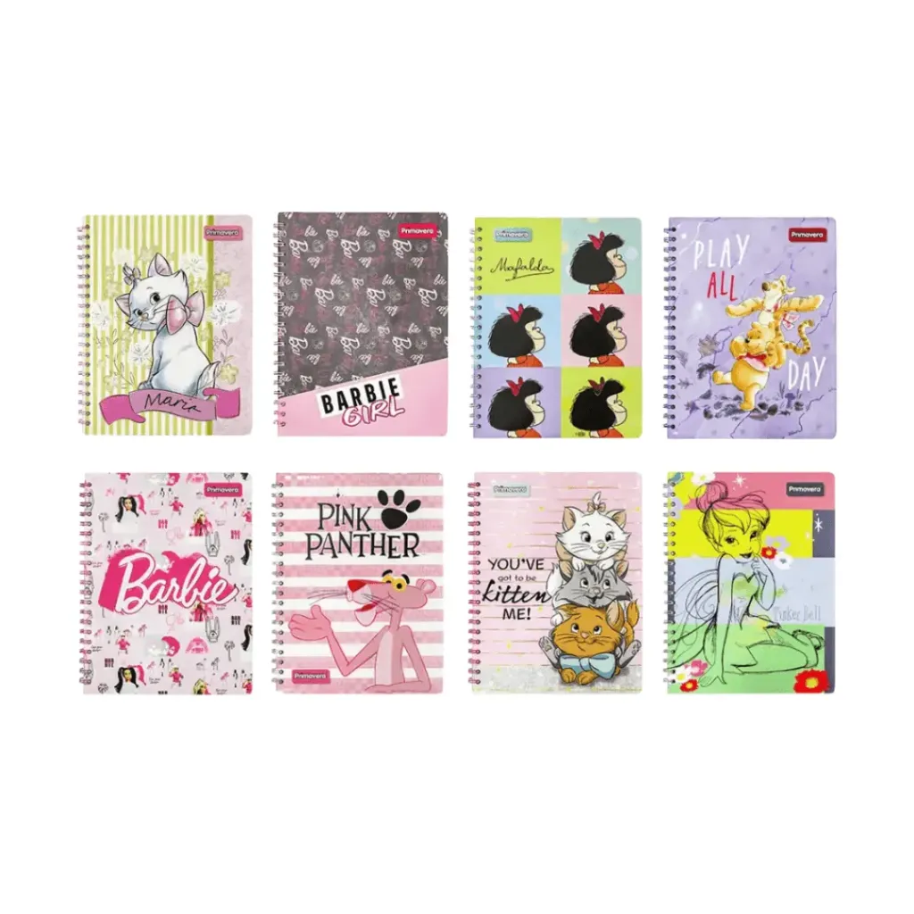 CUADERNO UNIVERSITARIO PRIMAVERA MUJER PASTA DURA LICENCIAS 100 HOJAS CUADROS