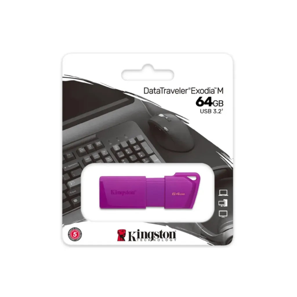 FLASH MEMORY KINGSTON DTXM 64GB TURQUEZA NEON USB 3.2 GEN 1 KC-U2L64-7LB DATATRAVELER EXODIA