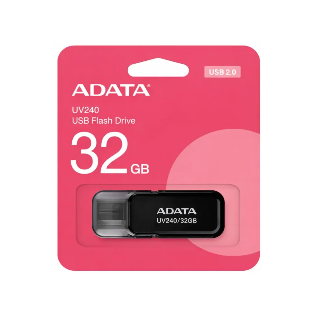 FLASH MEMORY/ADATA USB UV240 32GB USB 2.0 FLIP-CAP BLACK