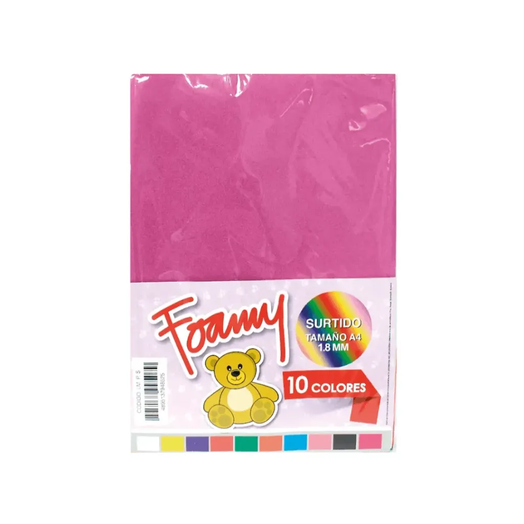 FOAMY LISO A4 10 COLORES SURTIDOS LANCER (FOMIX)