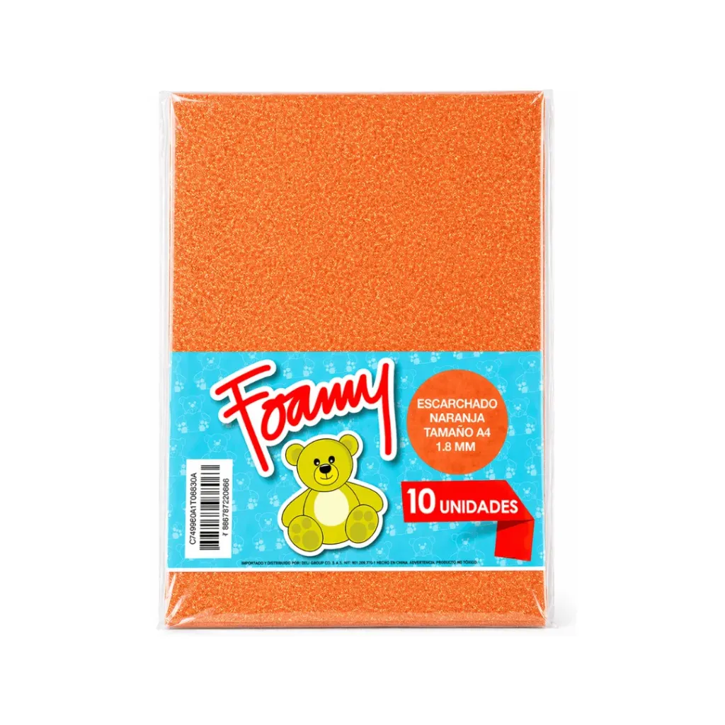 FOAMY ESCARCHADO NARANJA A4 (FOMIX)