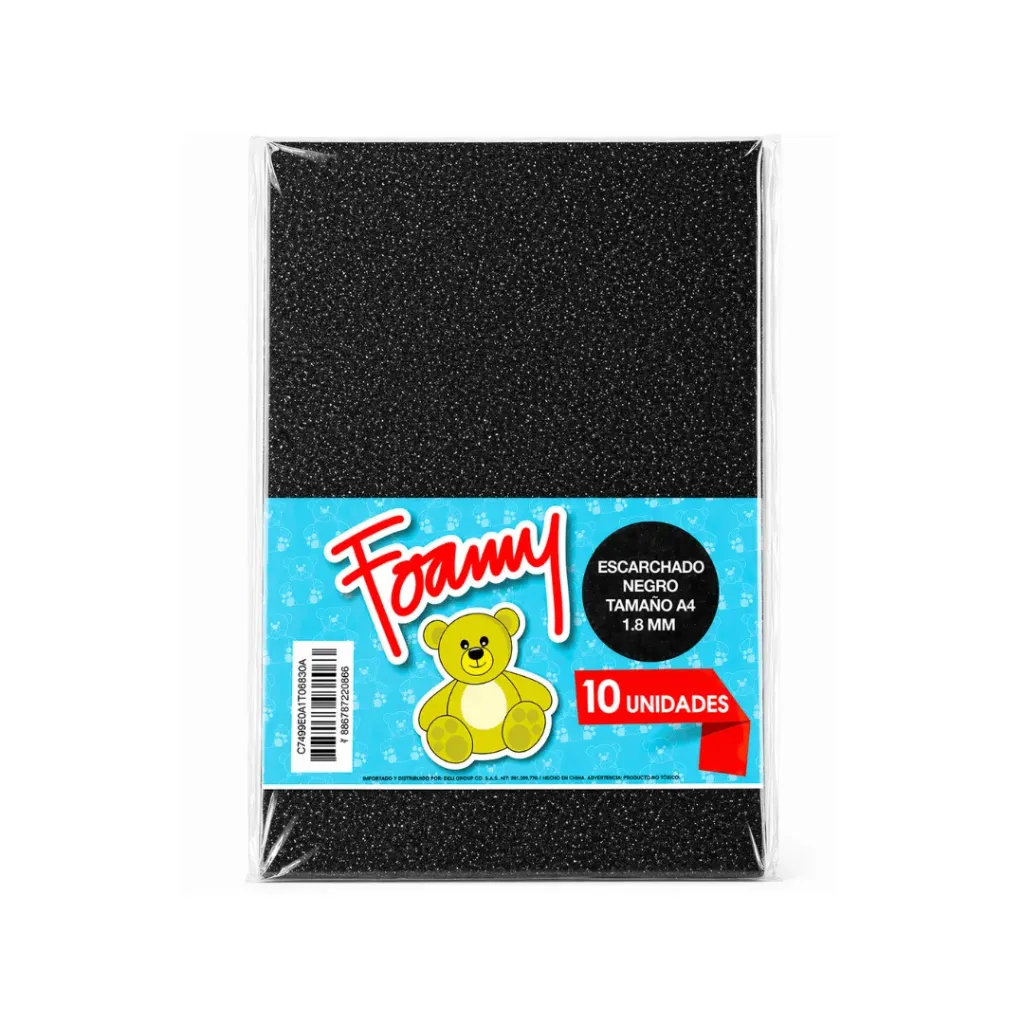 FOAMY ESCARCHADO NEGRO A4 (FOMIX)