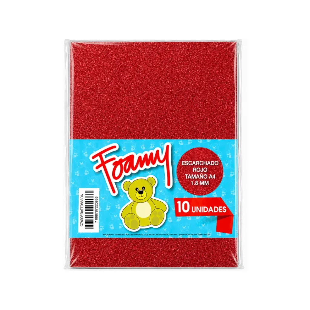 FOAMY ESCARCHADO ROJO A4 (FOMIX)
