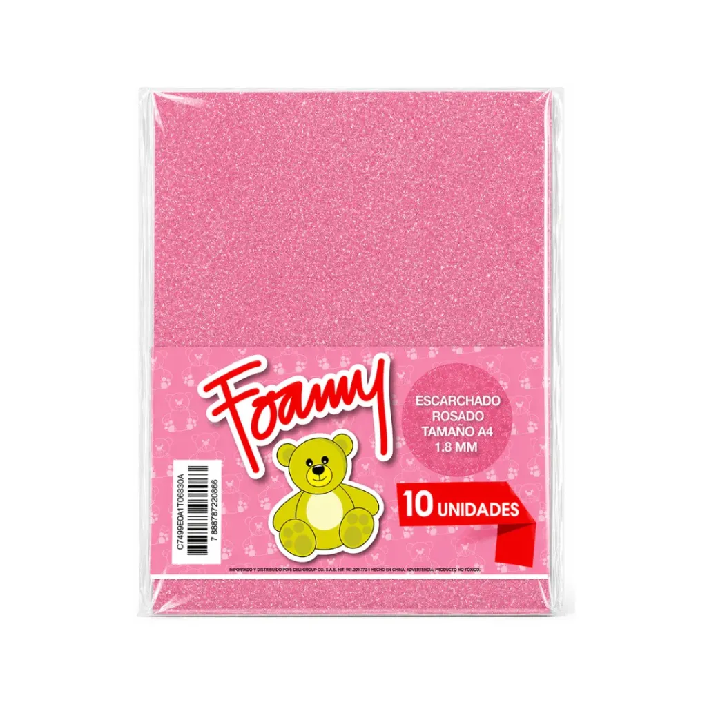 FOAMY ESCARCHADO ROSADO A4 (FOMIX)