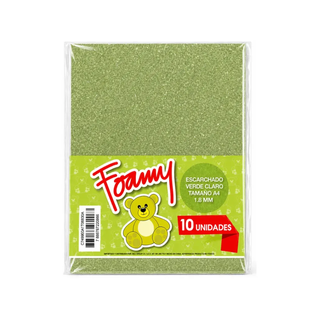 FOAMY ESCARCHADO VERDE CLARO A4 (FOMIX)