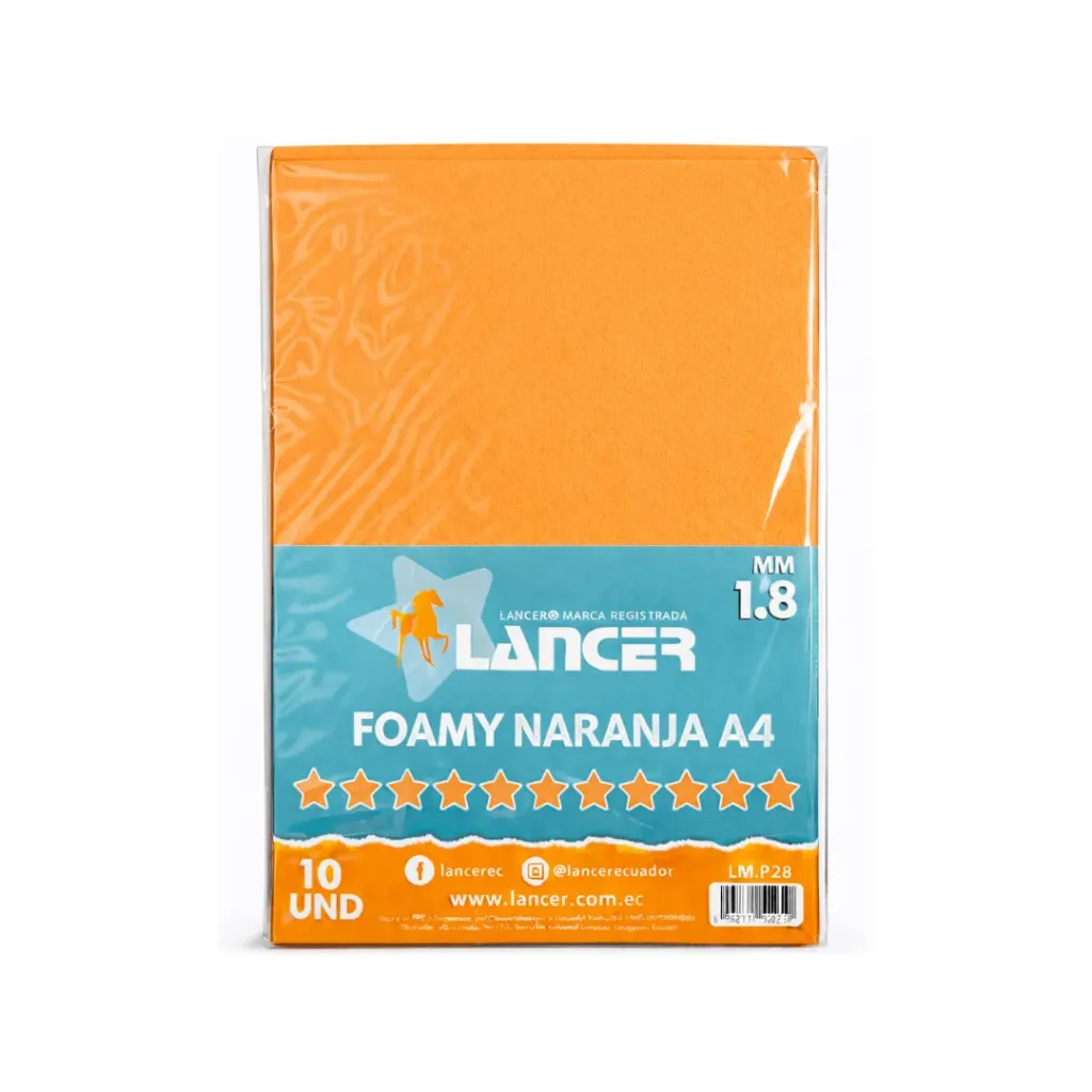 FOAMY LISO NARANJA A4 (FOMIX)