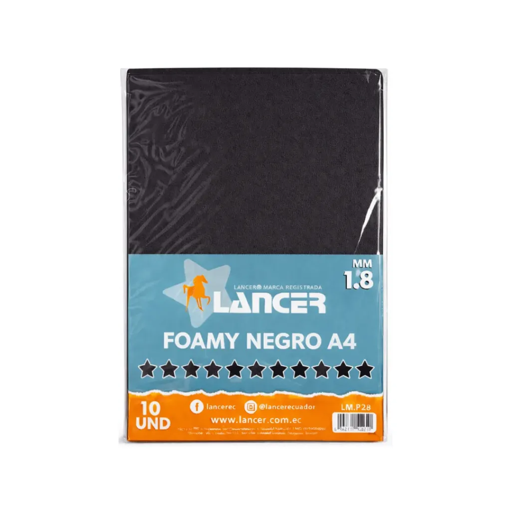 FOAMY LISO NEGRO A4 (FOMIX)