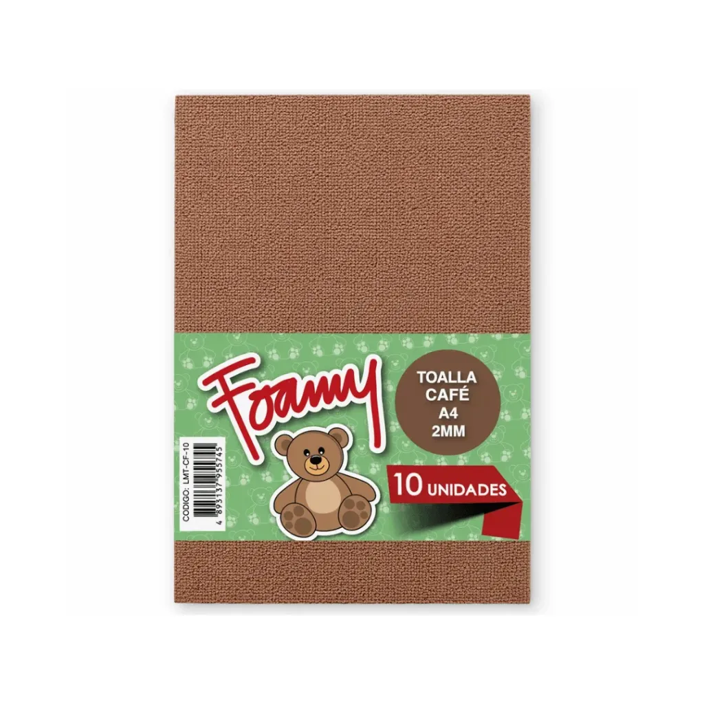 FOAMY TOALLA CAFÉ A4 X10