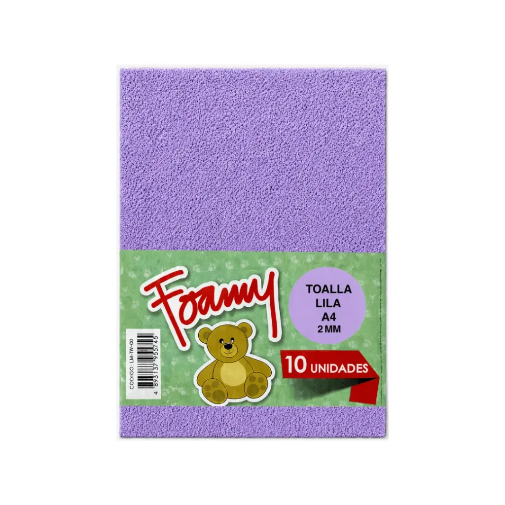 FOAMY TOALLA LILA A4 X10