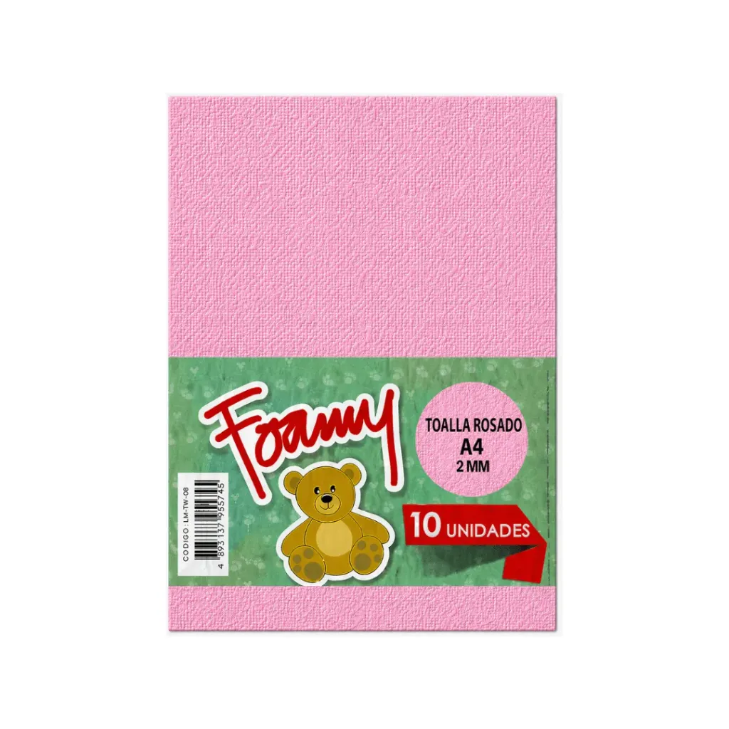 FOAMY TOALLA ROSADO A4 X10
