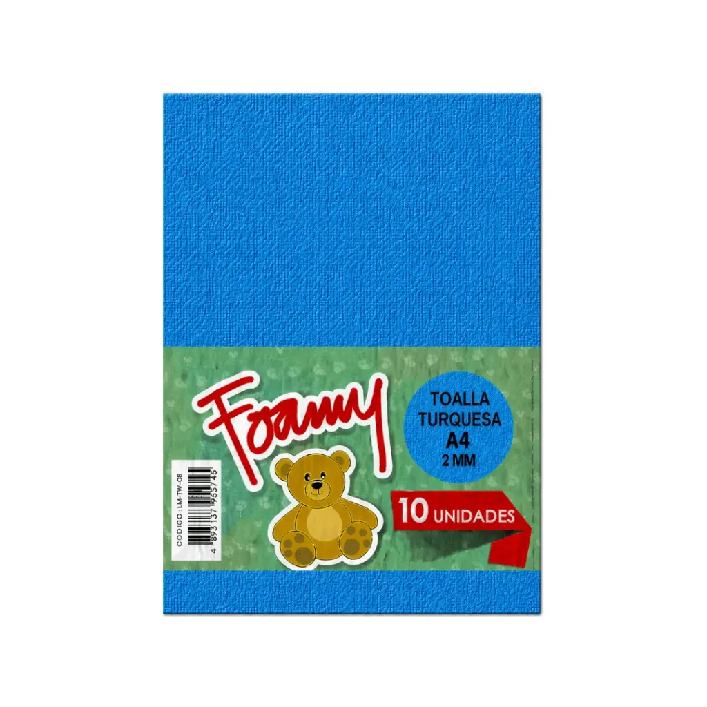 FOAMY TOALLA TURQUESA A4 X10
