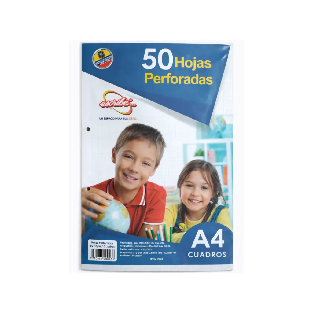 HOJAS CUADROS A4 RAYA GRIS 50 HJ ESCRIBE