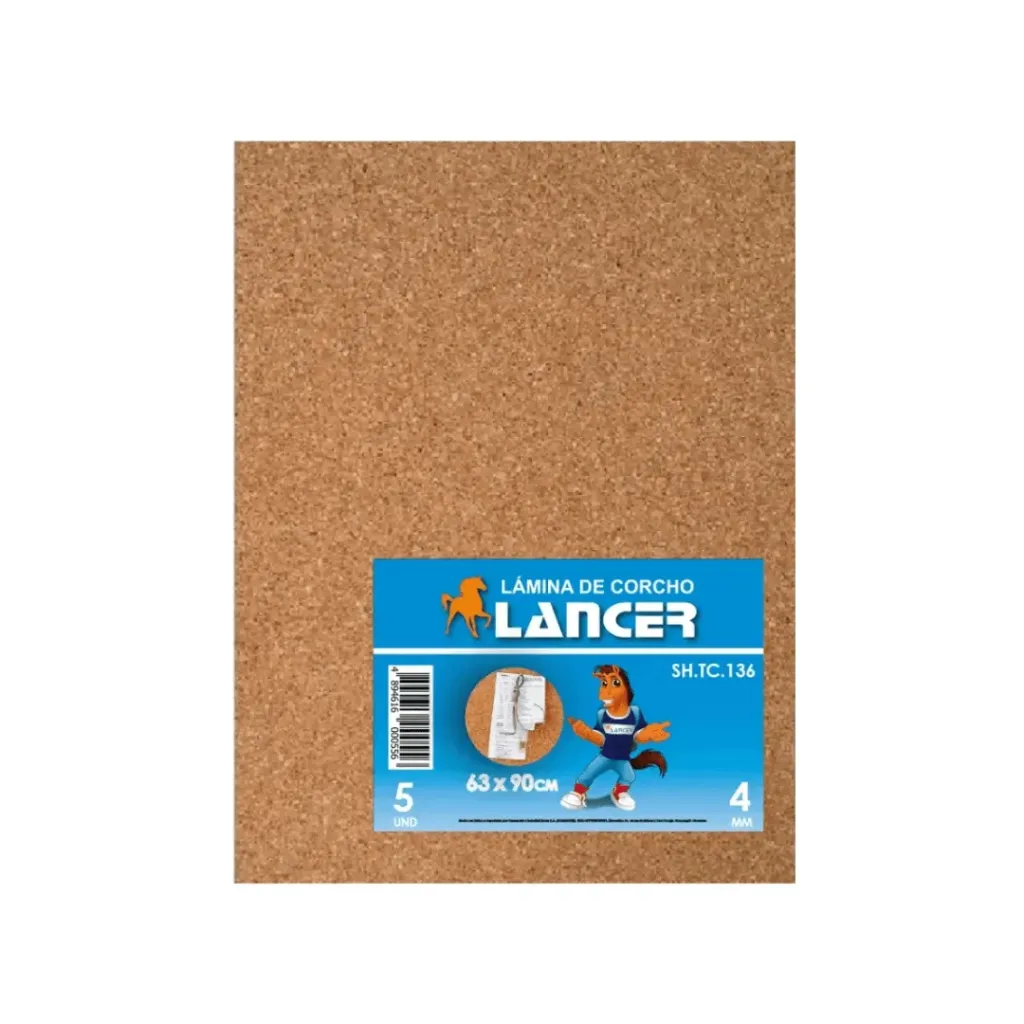 LÁMINAS CORCHO 63X90CM - 4MM