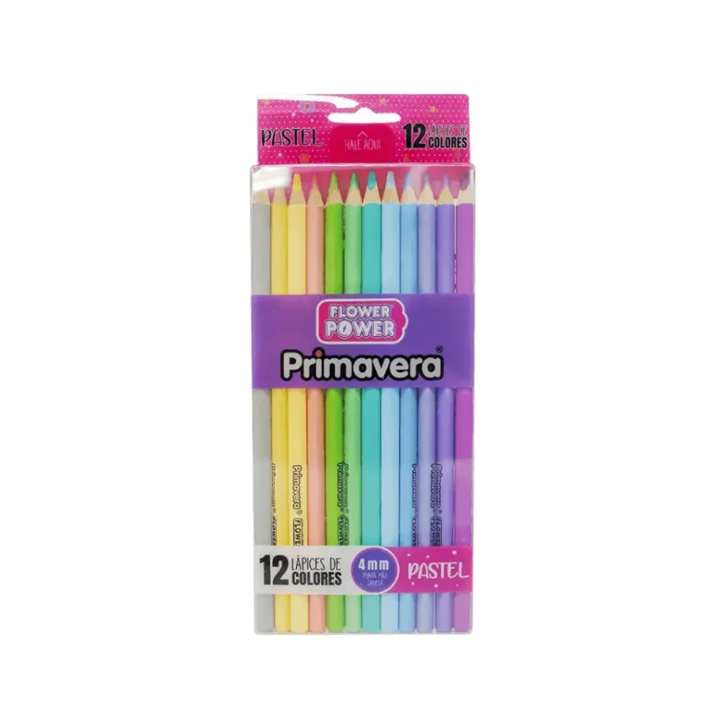 LÁPIZ COLOR FLOWER POWER PASTEL X 12 TRIANGULAR