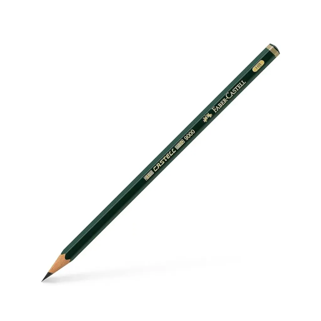 LÁPIZ DE GRAFITO CASTELL 9000 HB CUERPO VERDE
