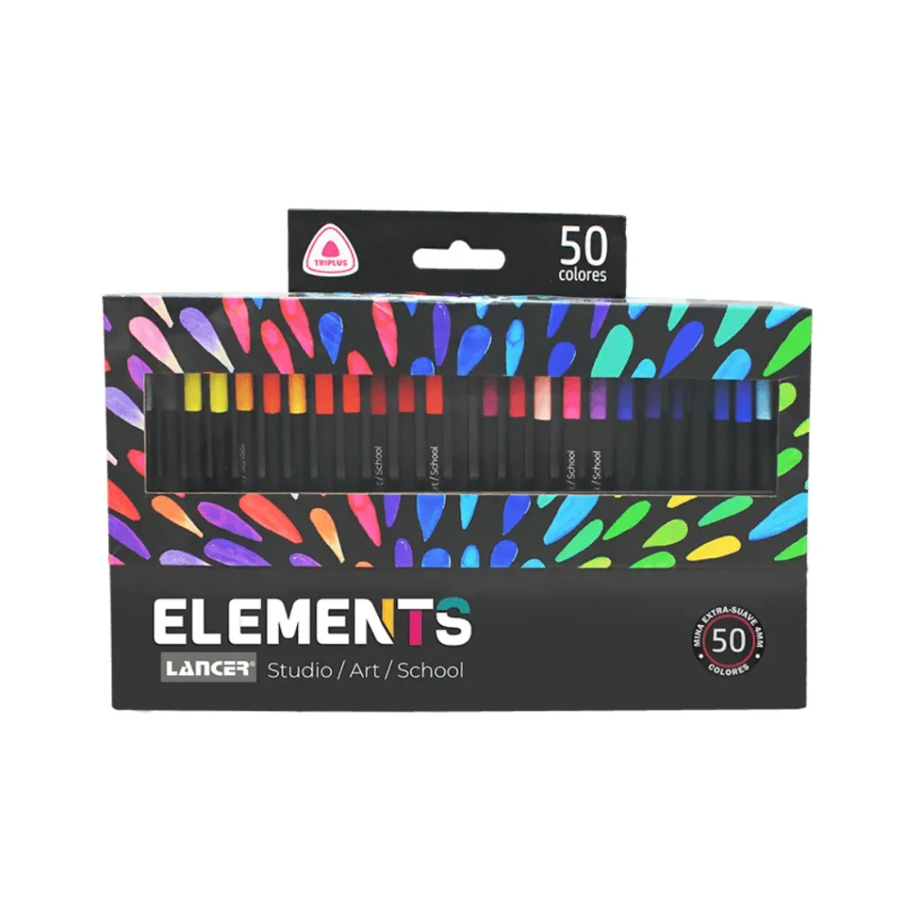 LÁPIZ ELEMENTS 50 COLORES TRIANGULAR-4.0 MM