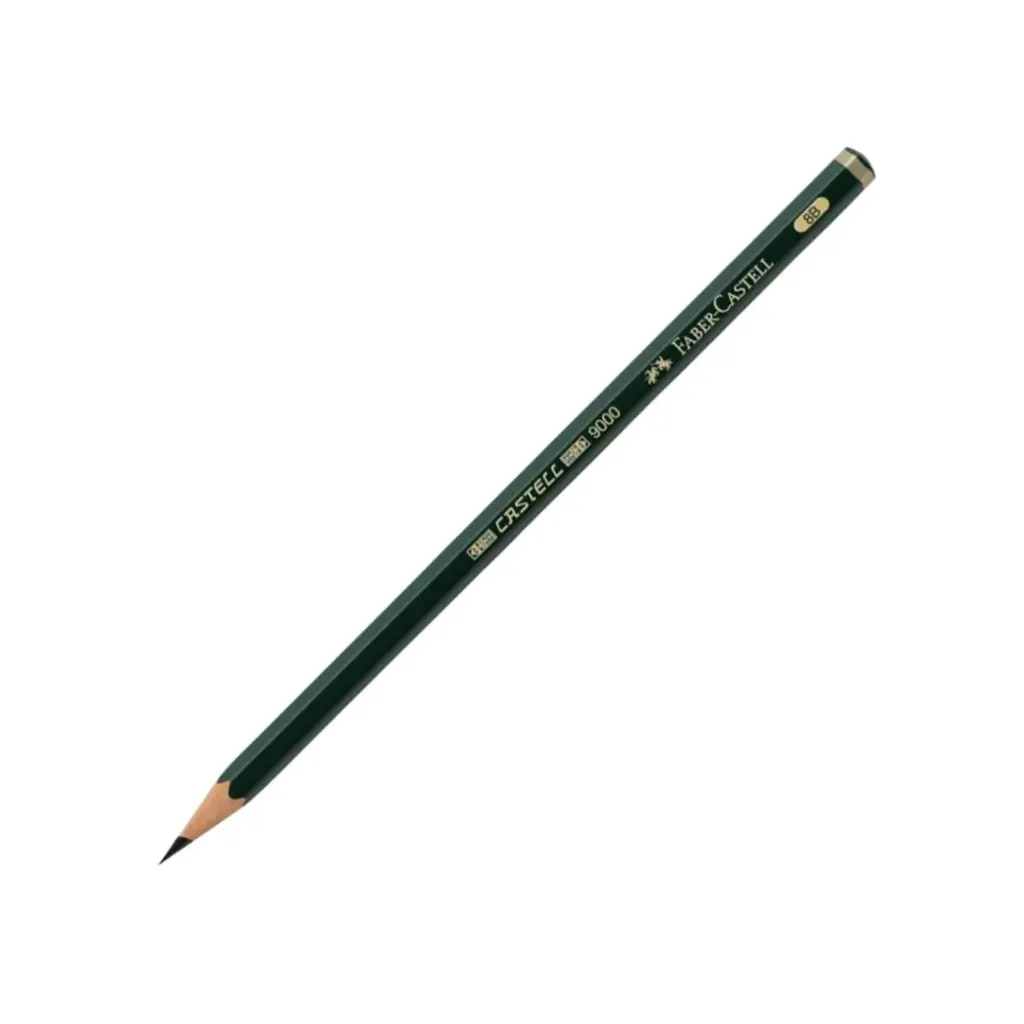 LÁPIZ FABER CASTELL DE GRAFITO 8B CUERPO DE COLOR VERDE