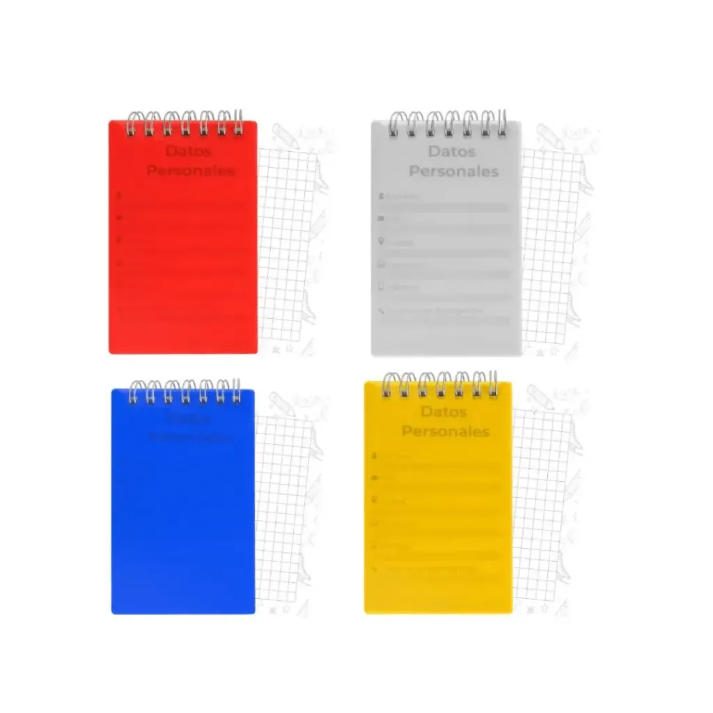 LIBRETA JEFF DOBLE ANILLO #1 100 HOJAS CUADRO PASTA PLÁSTICA