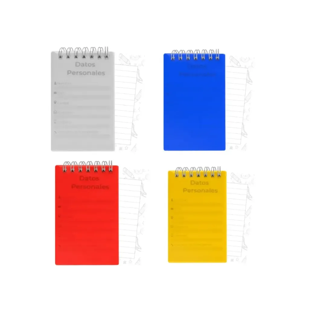 LIBRETA JEFF DOBLE ANILLO #1 100 HOJAS - 1 LÍNEA PASTA PLÁSTICA