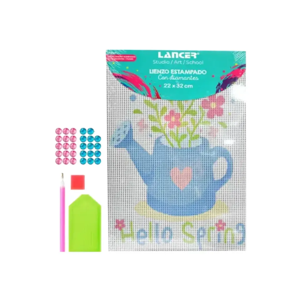 LIENZO ESTAMPADO CON DIAMANTES 22X32CM