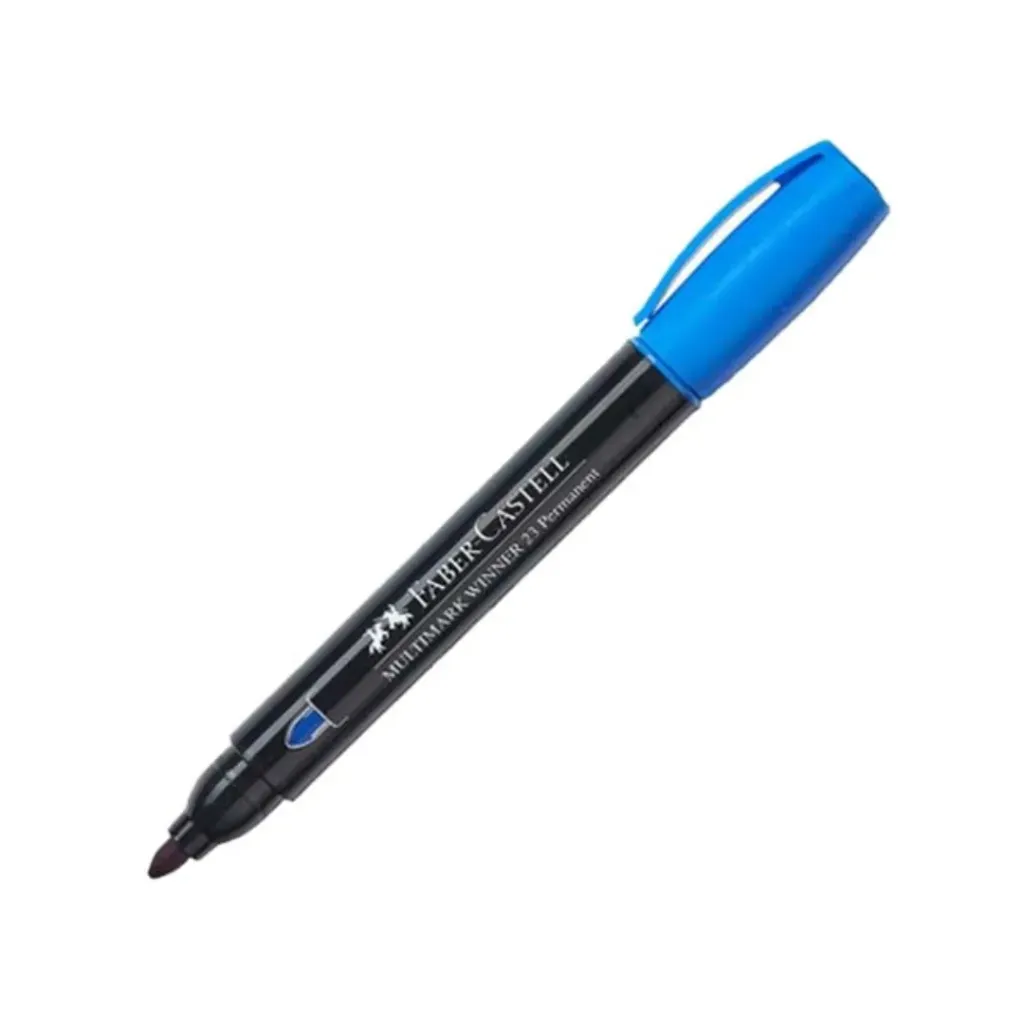 MARCADOR FABER CASTELL PERMANENTE #23 P/REDONDA AZUL-453353