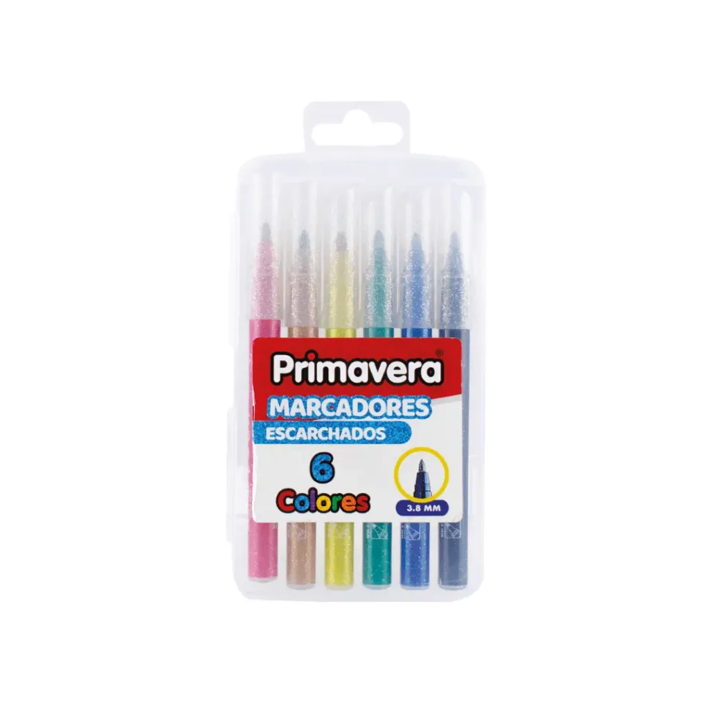 MARCADOR PRIMAVERA ESCARCHADO X6 COLORES