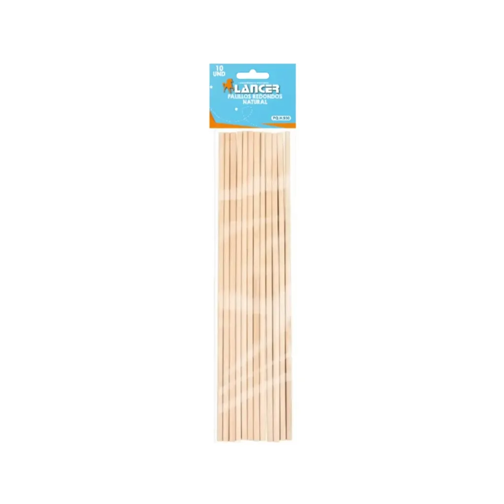 PALILLOS REDONDOS DE MADERA NATURAL-5X300MM