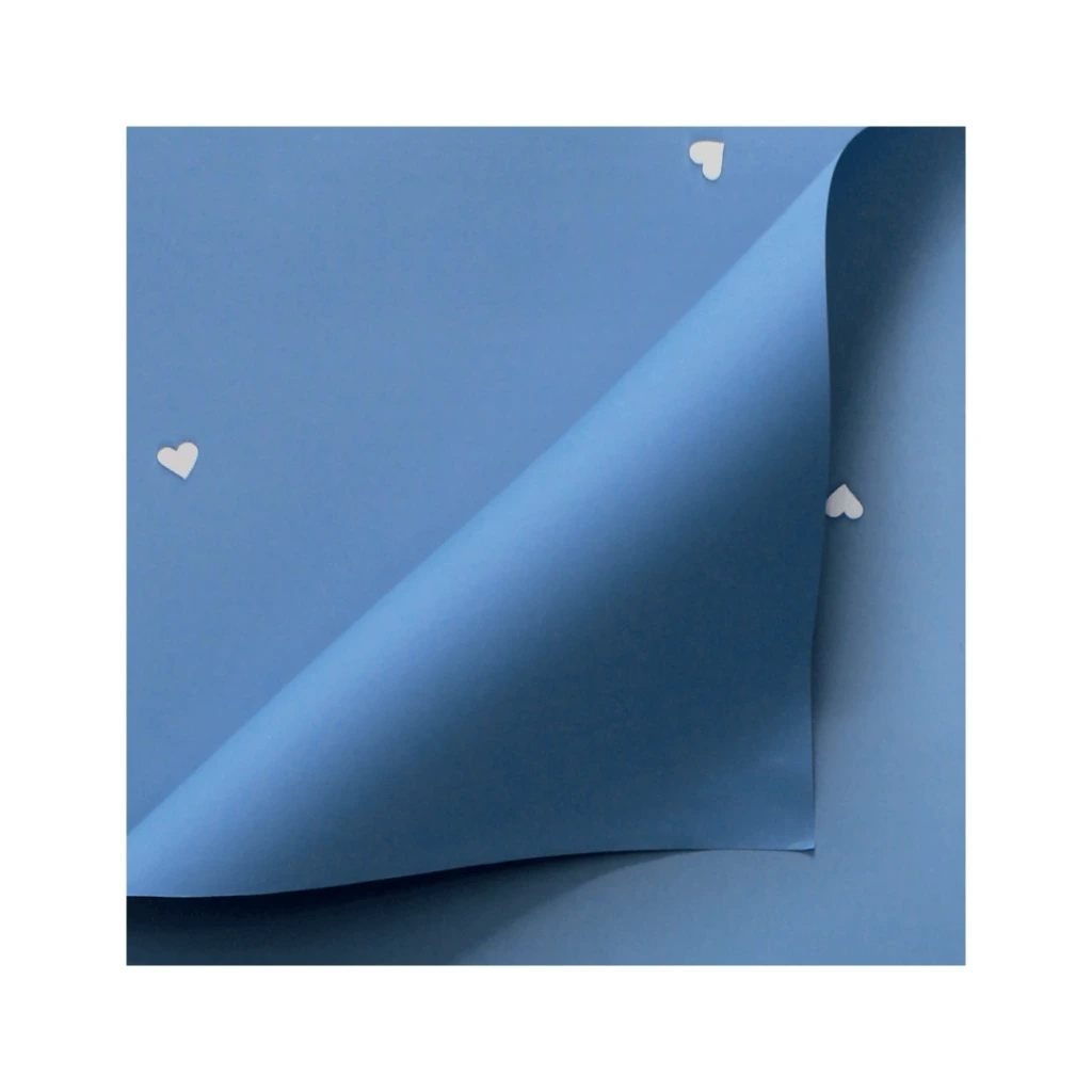 PAPEL COREANO AZUL DE CORAZONES 65MIC - 58X58CM