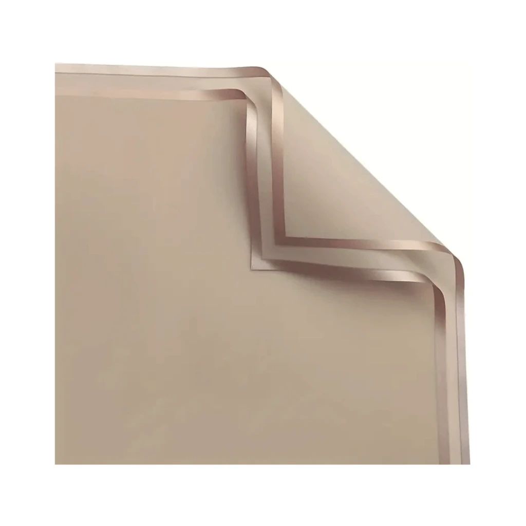 PAPEL COREANO CAQUI CON BORDE DORADO 50MIC-58X58CM