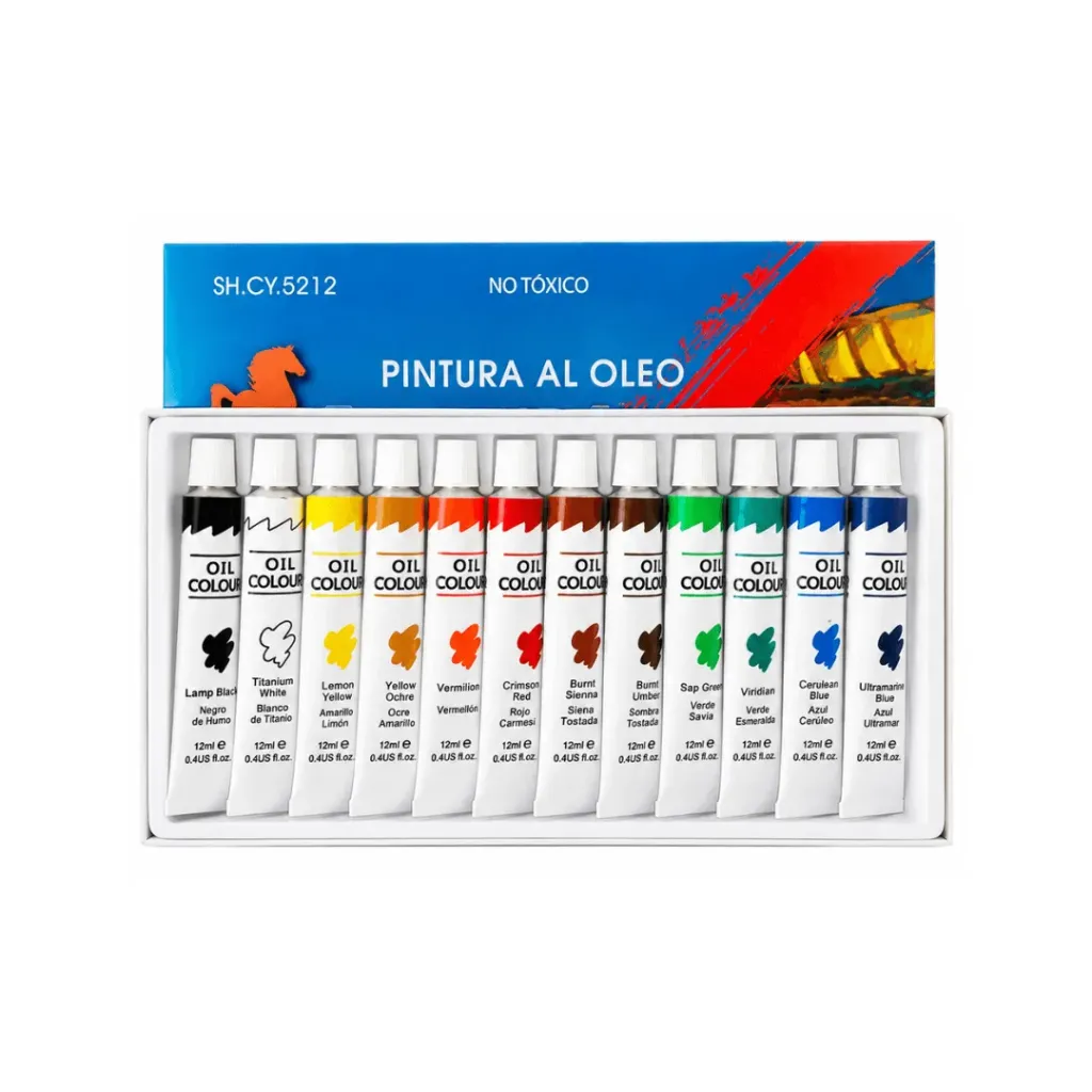 PINTURA OLEO 12ML-12 COLORES