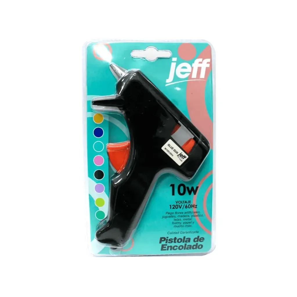 PISTOLA DE SILICÓN JEFF 10W NEGRO CON ON/OFF