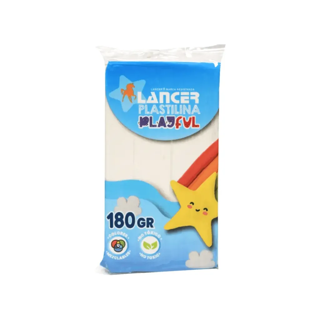 PLASTILINA MARQUETA LANCER 180GR - BLANCO