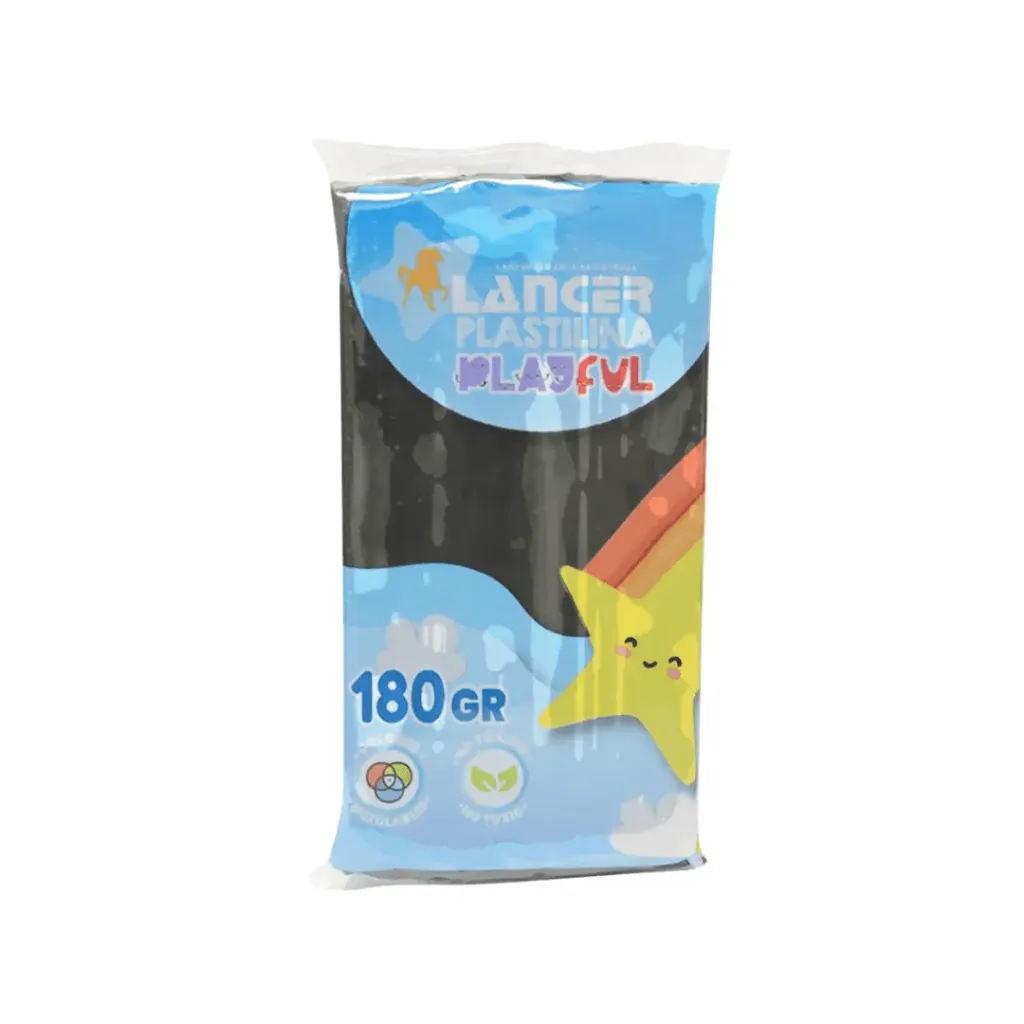 PLASTILINA MARQUETA LANCER 180GR - NEGRO