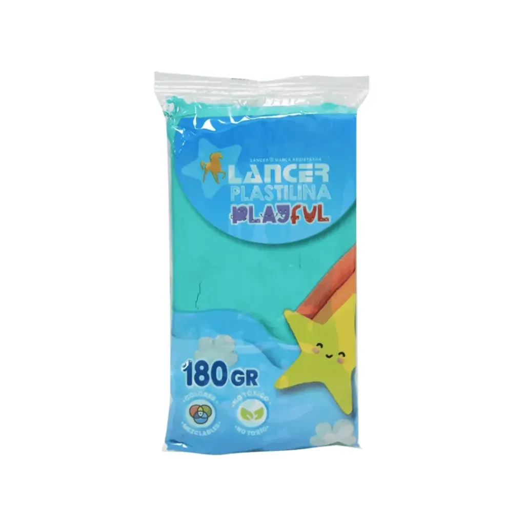 PLASTILINA MARQUETA LANCER 180GR - TURQUESA