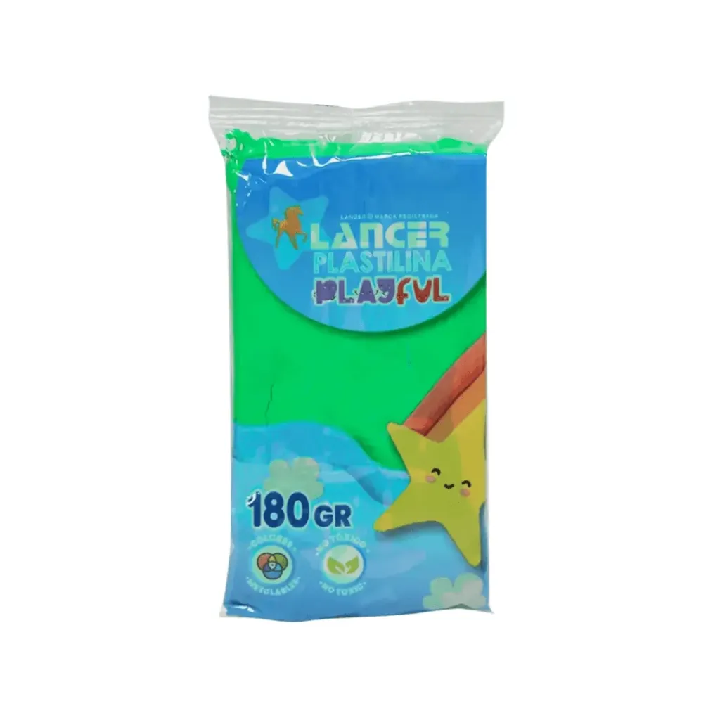 PLASTILINA MARQUETA LANCER 180GR - VERDE CLARO