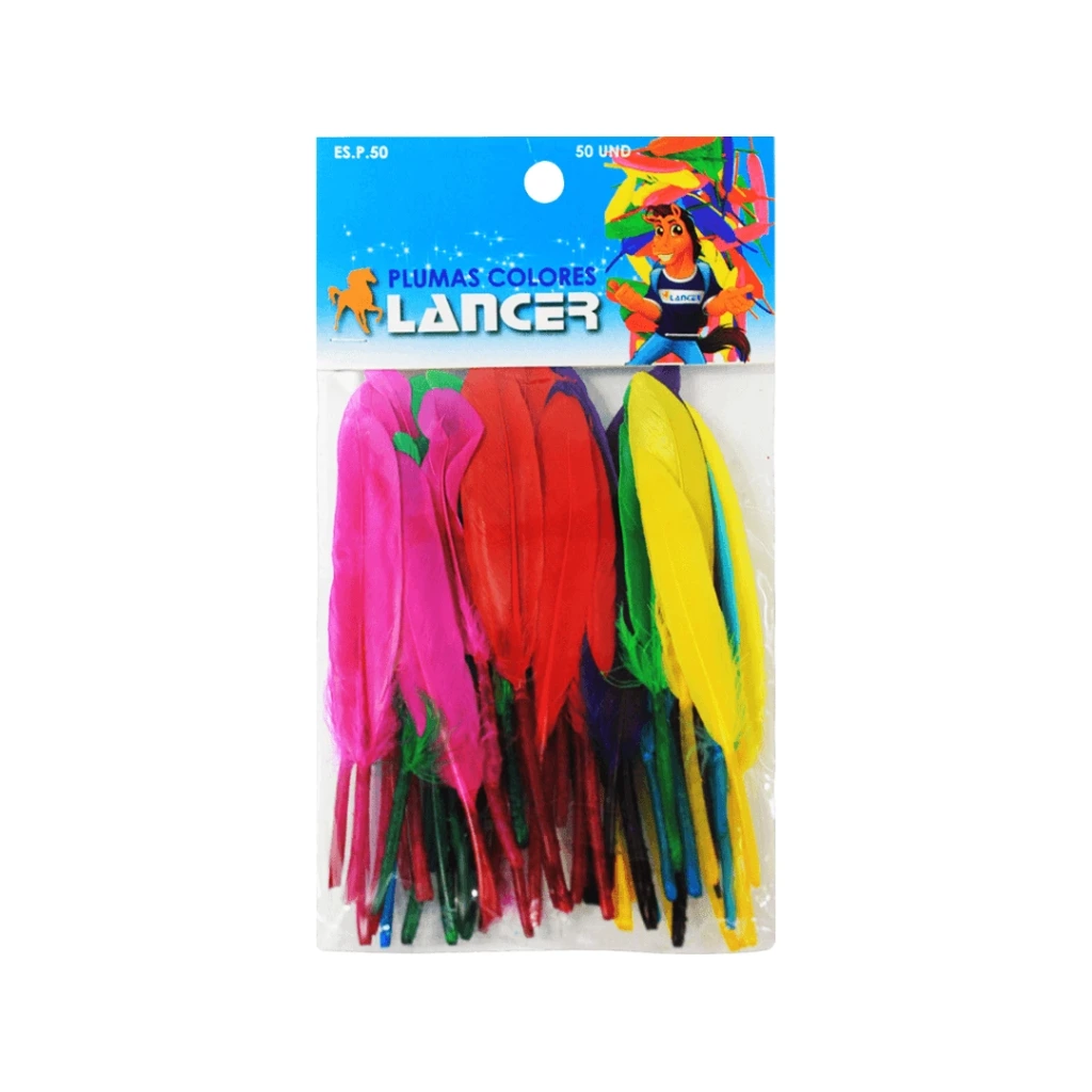 PLUMILLAS COLORES SURTIDAS LANCER X 50 UNIDADES (PLUMAS)