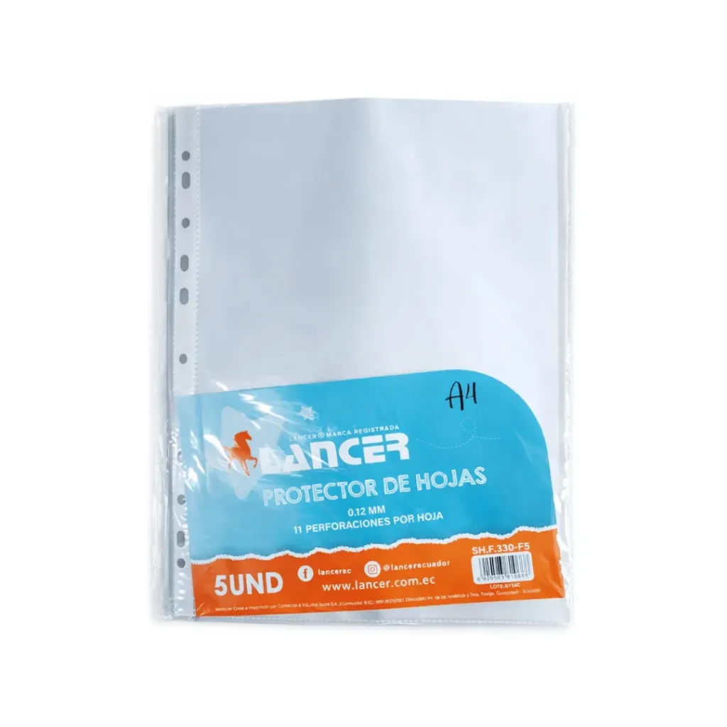 PROTECTOR DE HOJAS A4 CLEAR 0.12MM SEMIGRUESO