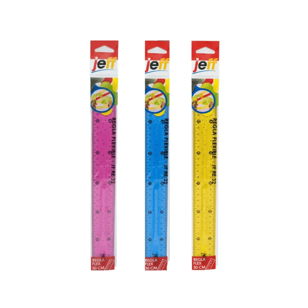 REGLA FLEXIBLE JEFF 30CM-4 COLORES