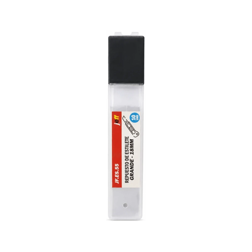 REPUESTO CUCHILLA PARA ESTILETE GRANDE - 18MM X 10 UND - 0.4MM JEFF