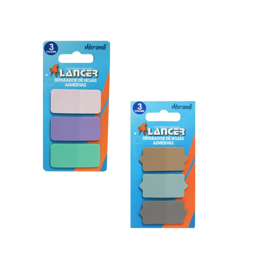 SEPARADOR DE HOJAS ADHESIVAS 20X42MM-3 COLORES MORANDI-60 UND