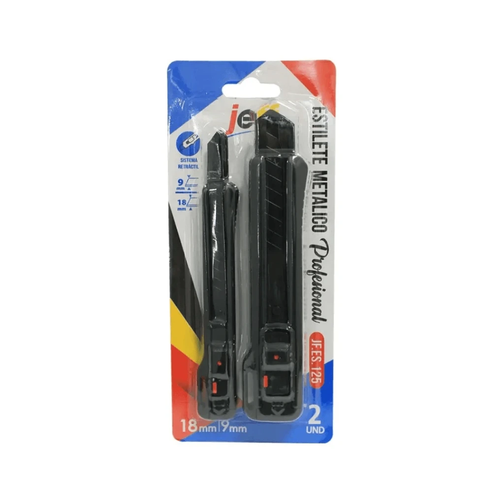 SET X 2 ESTILETE METALICOS PROFESIONAL BLACK SOFT 18MM - 9MM