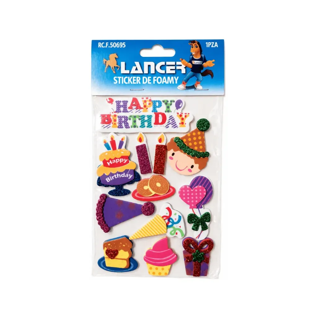 STICKER FOAMY FELIZ CUMPLEAÑOS