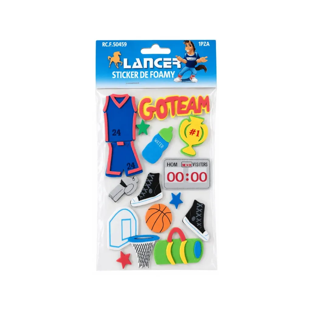 STICKER FOAMY FUTBOL Y BASKETBALL