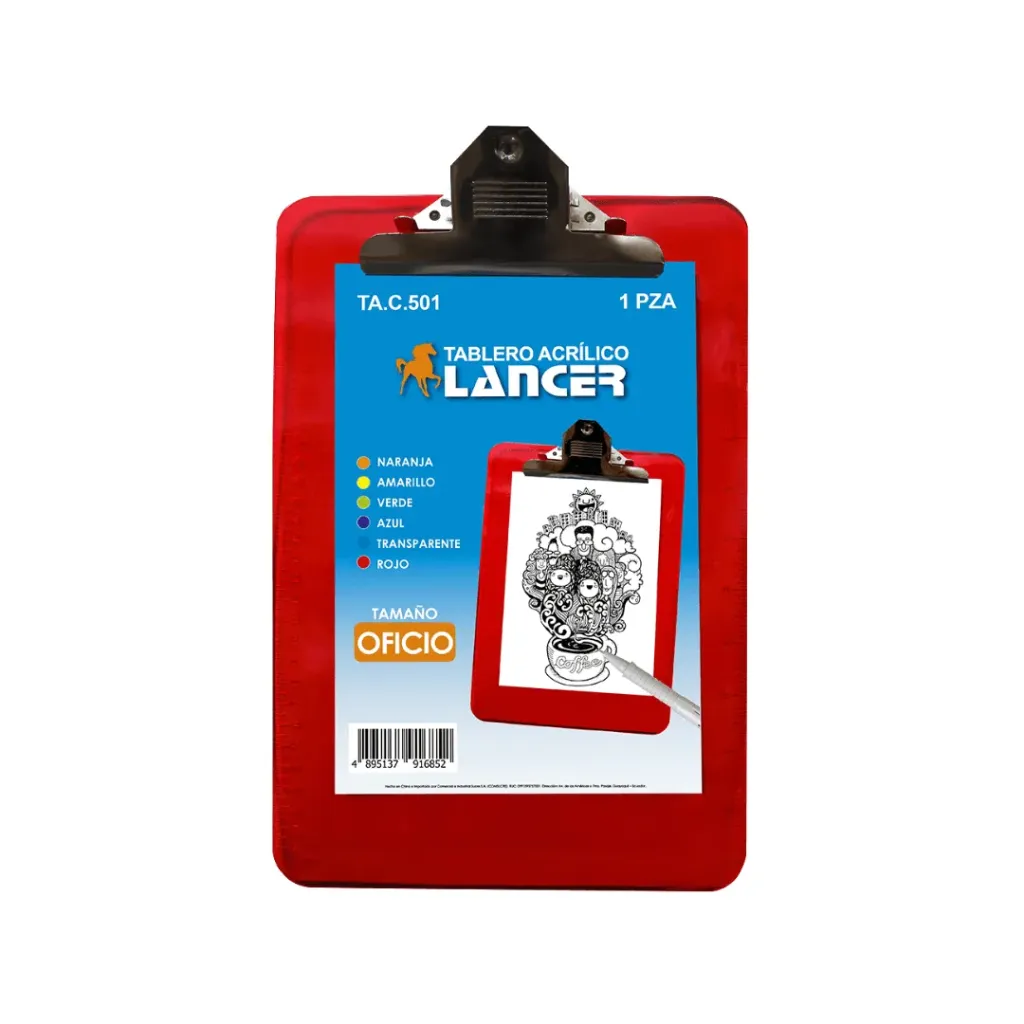 TABLERO ACRÍLICO REGLA TAMAÑO OFICIO LANCER