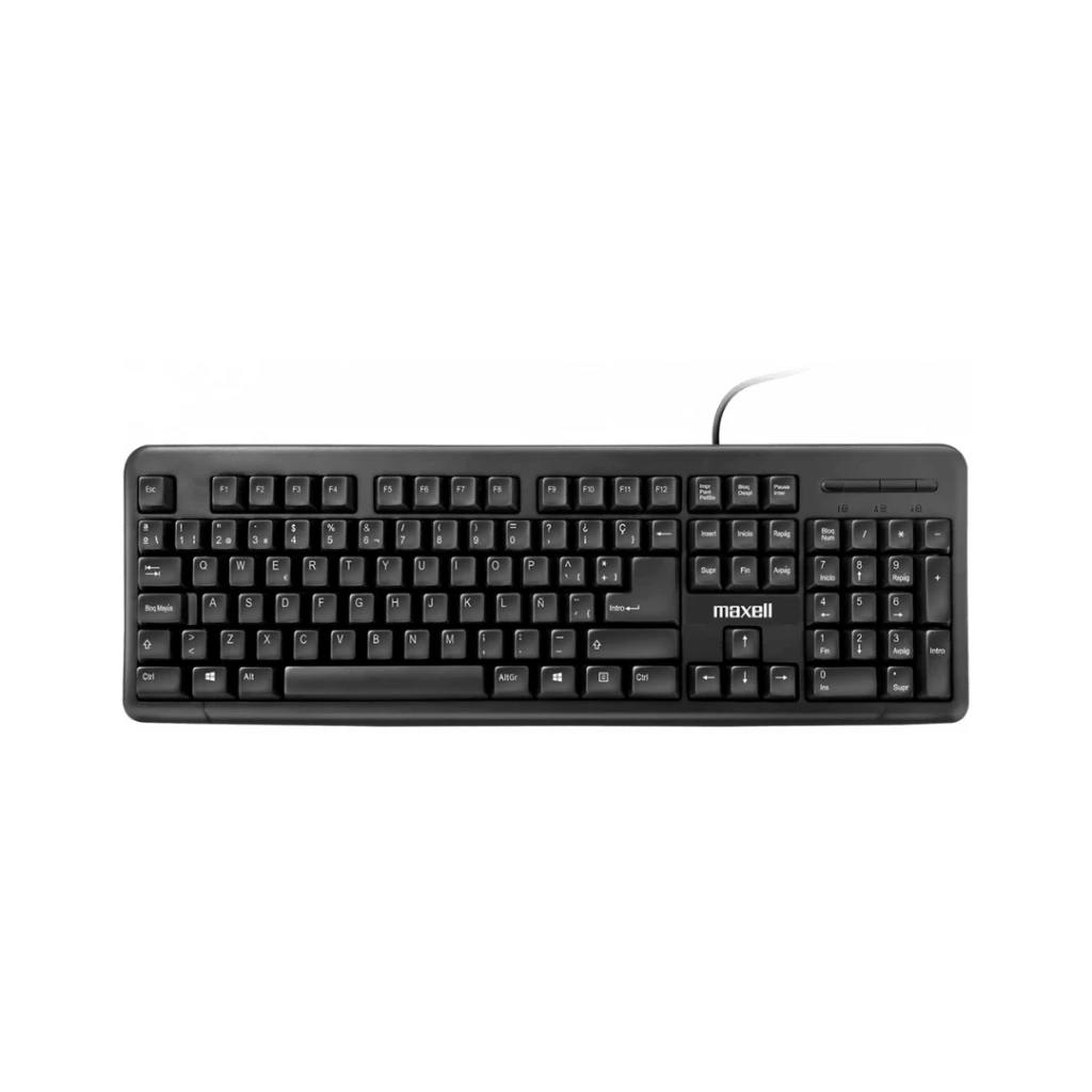 TECLADO BÁSICO USB MAXELL CON CABLE NEGRO