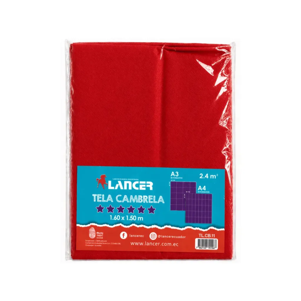 TELA CAMBRELA 160X150CM ROJA